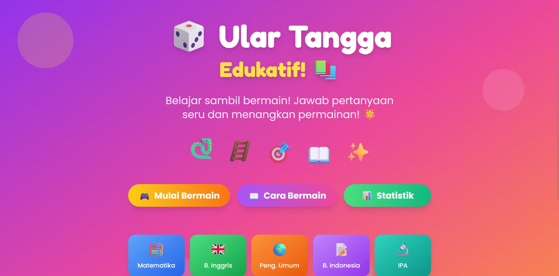 Educational Snakes and Ladders Game